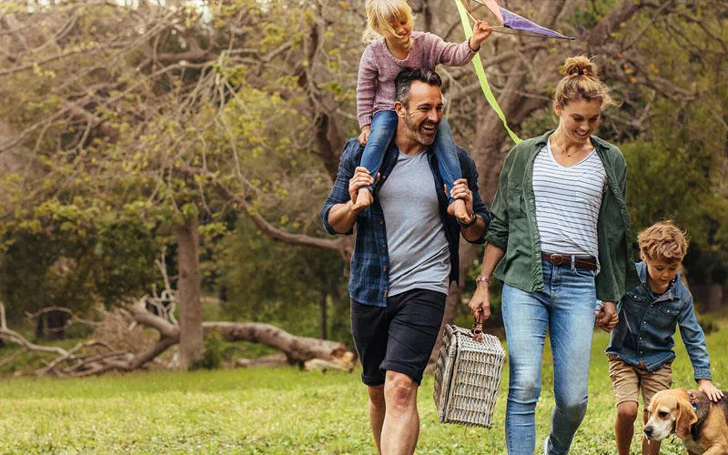 A foster family out for a picnic.
